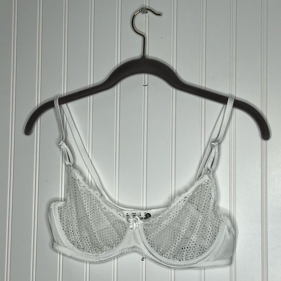 NEW Deyllo Women's Sexy Lace Balconette White See Through Bra Size 36B - Picture 2 of 10